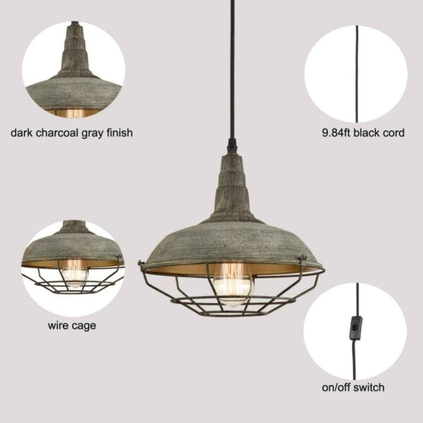 Farmhouse Plug in Pendant Light - Image 3